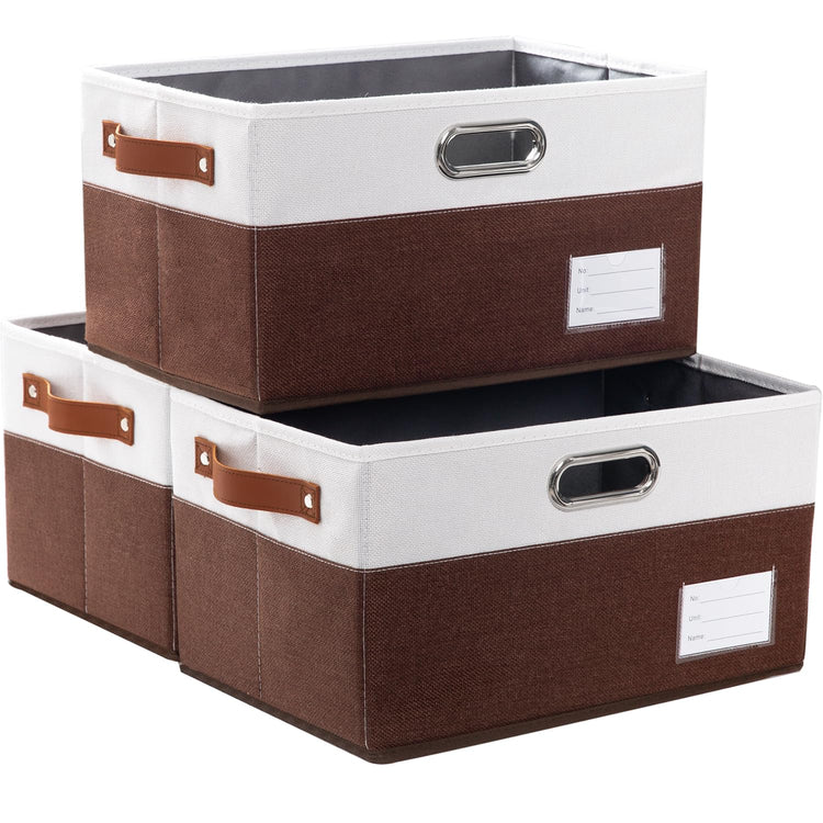 Foldable Storage Bins with Handles [3 (3 Count)
