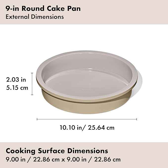 OXO Good Grips Non-Stick Pro Ceramic Coated Metal Bakeware 9” Round Cake Pan – Biscuit