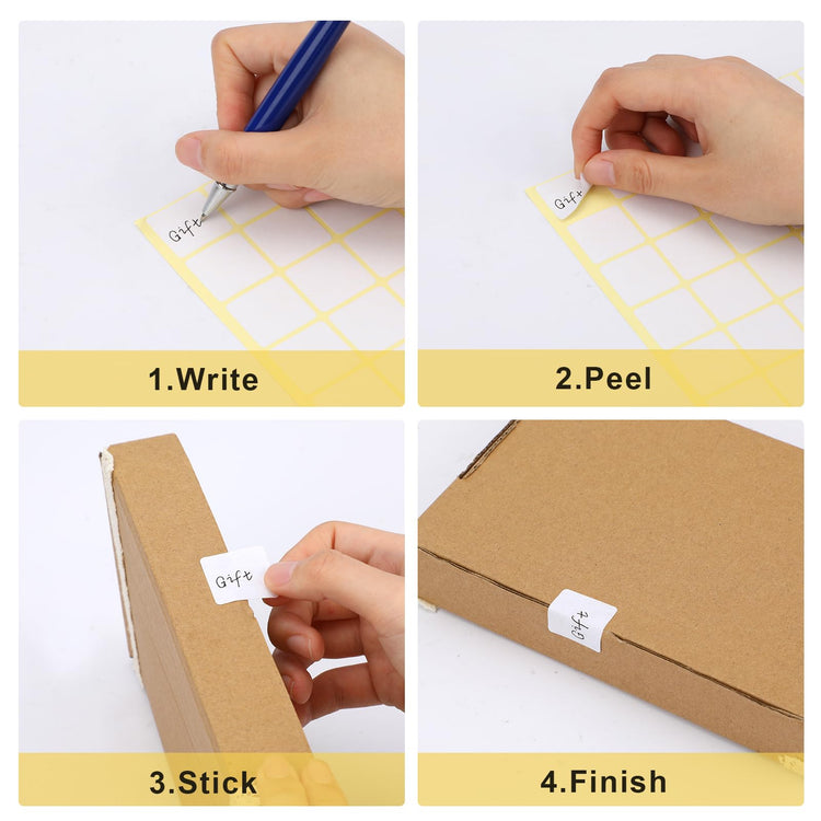 1440 Pcs Blank Date Labels 1" X 1" Labels Stickers for Organizing Square Writable White Labels Food Labels for Jars Boxes File Folders Envelopes School Office Kitchen (1440 Count)