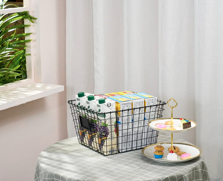 4 Pack【Large】 Wire Handmade Storage Basket for Organizing Household Goods