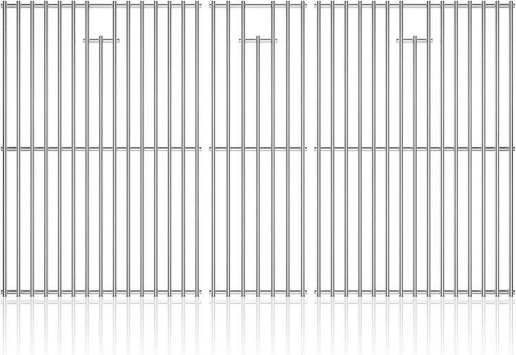 16.96 inch Stainless Steel Cooking Grates for Nexgrill 720-0882A Evolution Infrared Plus 5-Burner, Stainless Steel Gas Grills Grates Replacement Parts, Solid Rod Grill Cooking Grids, 3 Pack