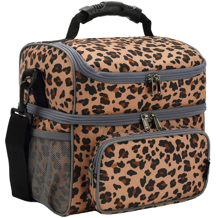 Double Layer Cooler Insulated Lunch Bag Adult Lunch Box Large Tote Bag for Men (2 Count)