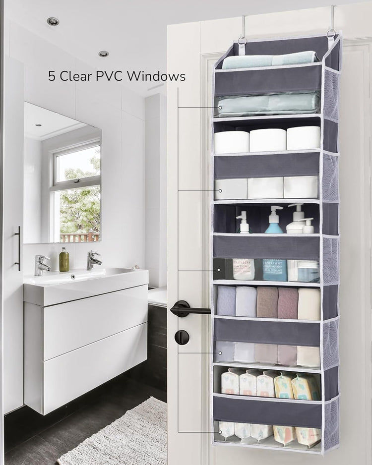 ULG 2 Pack 5-Tier Over The Door Organizer Dark Gray