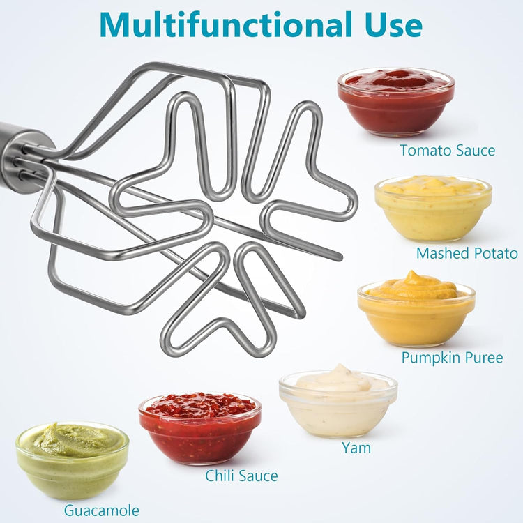 Stainless Steel Ground Beef Smasher Potato Masher Meat Chopper
