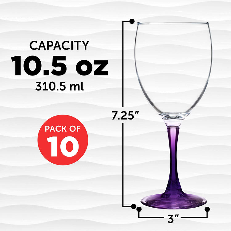 Nuance Wine Glasses by ARC 10.5 oz. Set of 10 (10 Count)
