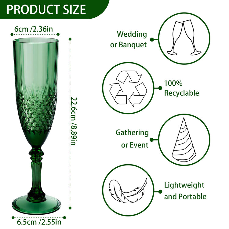 24 Pack Plastic Champagne Flutes (24 Count)