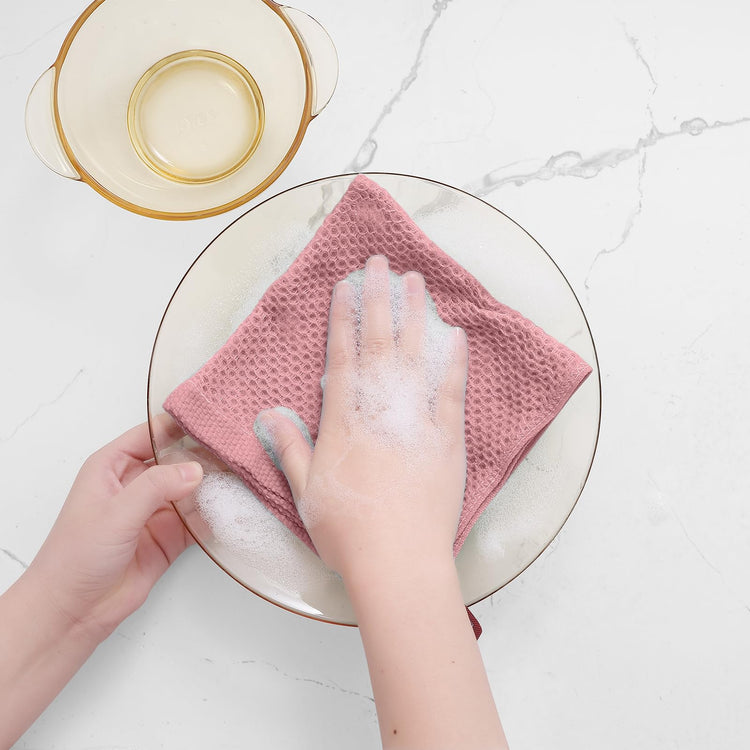 100% Cotton Waffle Weave Kitchen Dish Cloths 6 (6 Count)