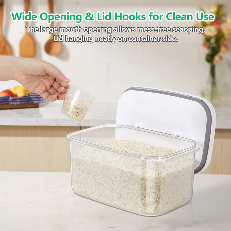Airtight 12 Lbs Flour Sugar Storage Containers 6.34 Qt Rice Holder BPA Free