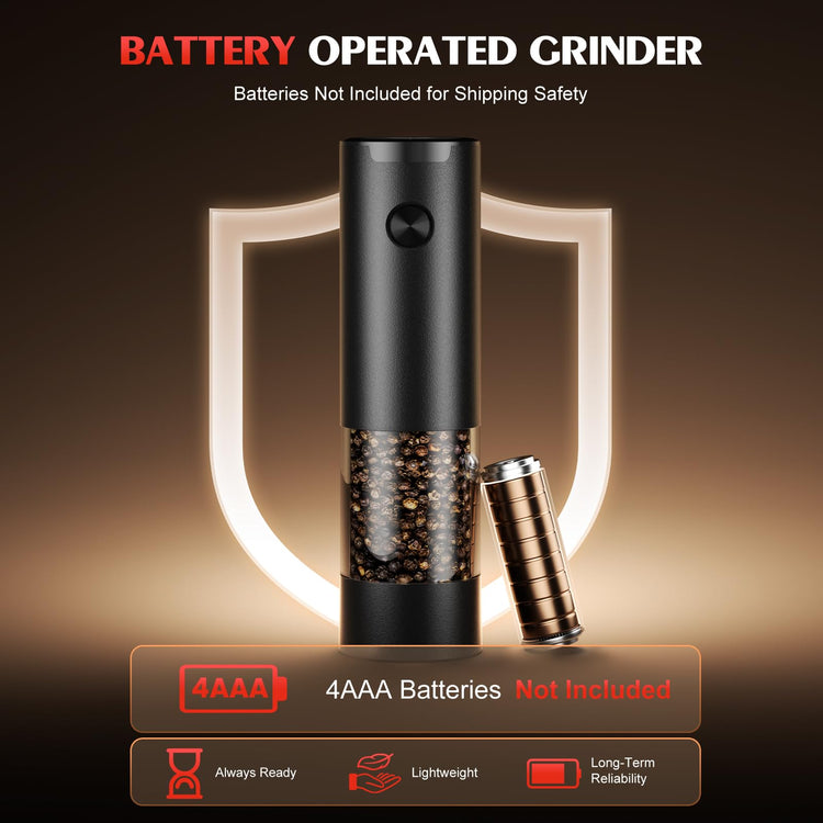 Electric Salt and Pepper Grinder Set Automatic Battery Pepper Mill Shakers Adjustable Coarseness Upgraded Larger Capacity with Led Home and Kitchen Appliances Birthday Gifts for Women Men