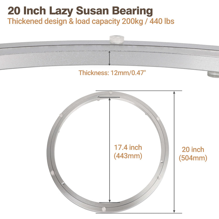 20 Inch Lazy Susan Aluminum Alloy Rotating Turntable Bearing