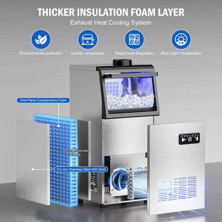120 lbs Commercial Ice Maker Undercounter Built