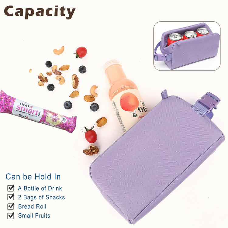 Small Insulated Lunch box Portable Soft Bag Mini Cooler Thermal Meal Tote Kit with Buckle for Work