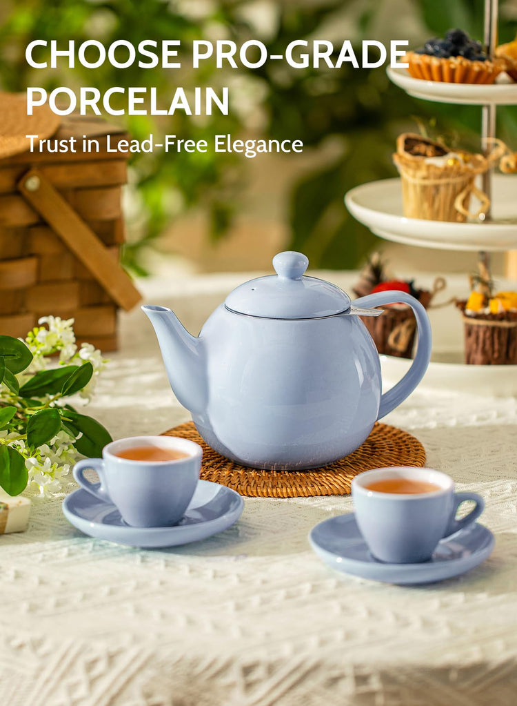 Teapot Porcelain Tea Pot with Stainless Steel Infuser