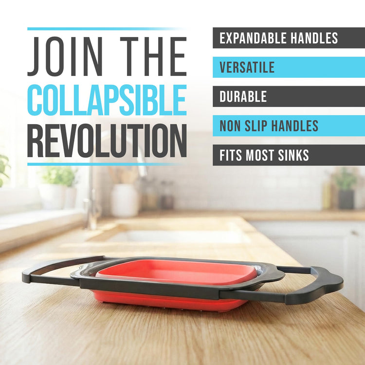 Coral XL Collapsible Silicone Over Sink Colander