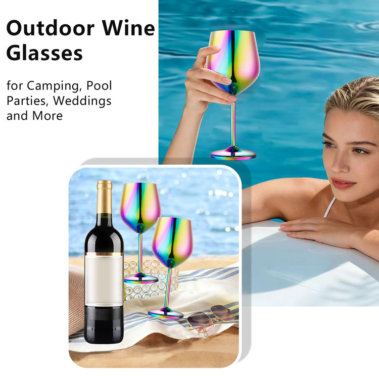 Unbreakable Stainless Steel Wine Glasses Set of 2 (2 Count)