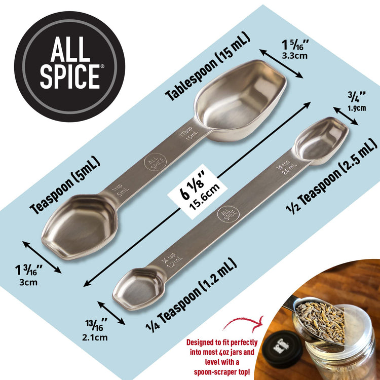 Stainless Steel Double Sided Measuring Spoon Set