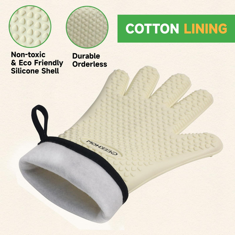 BBQ Gloves Heat Resistant Oven Mitts (2 Count)