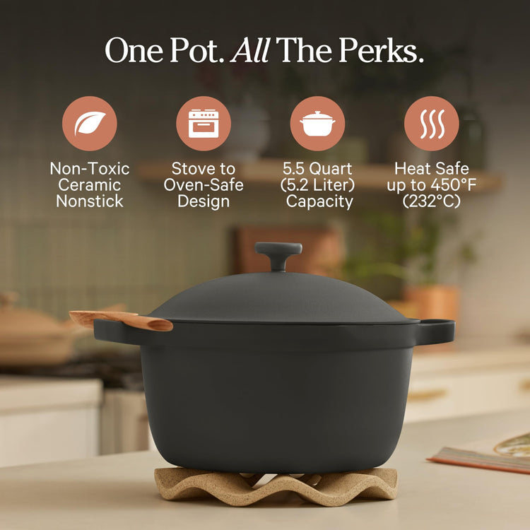 Perfect Pot 5.5 Qt Nonstick Ceramic Pot & Dutch Oven with Lid
