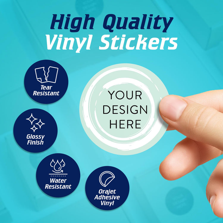 Custom Vinyl Stickers Your Image (100 Count)