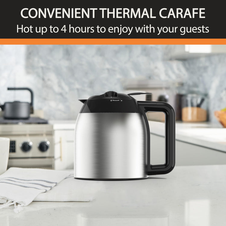 12 Cup Programmable Thermal Carafe Coffee Maker with 3 Strengths