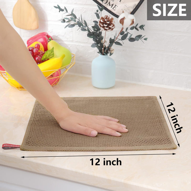 100% Cotton Waffle Weave Kitchen Dish Cloths 6 (6 Count)