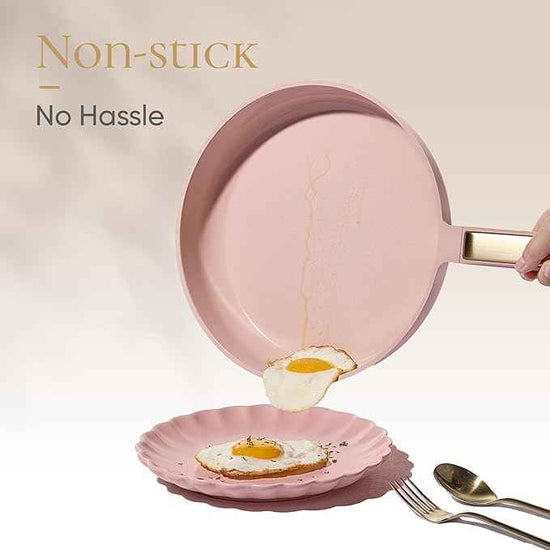 CAROTE Ceramic Cookware Set Nonstick, 14pcs Pots and Pans Set Nonstick, Non-Toxic & PFAS-Free, Dishwasher, RV/Camping Cookware Set, Cooking Pots with Lids, Pink Blush