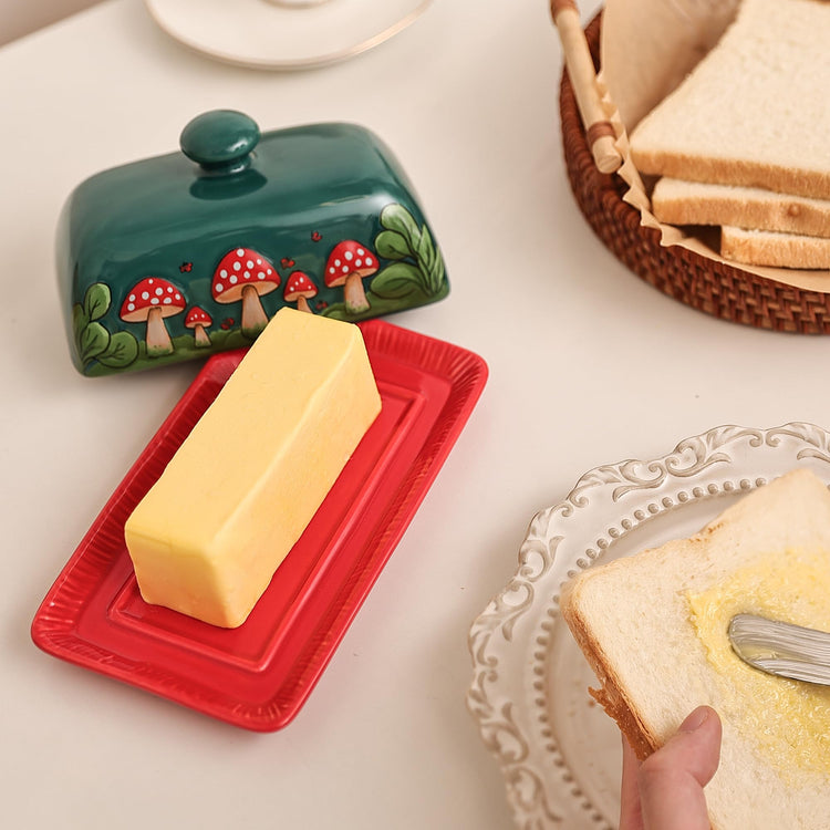 Mushroom Butter Dish With Lid