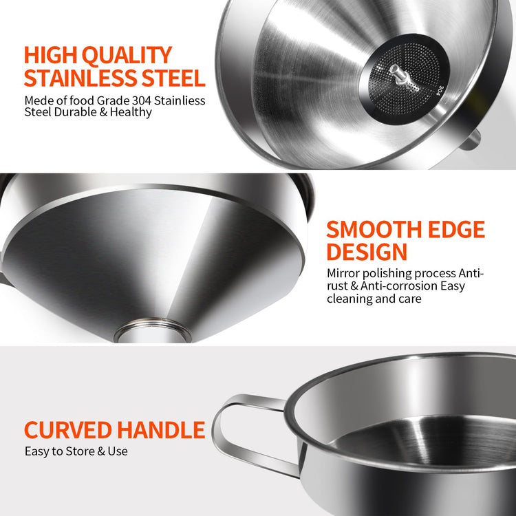 Stainless Steel Funnel (8 Count)