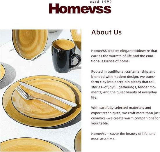 Stoneware Sonoma 16pc Dinnerware Set, Black + Speckled Spin Wash Yellow