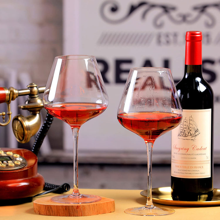 Hand Blown Red Wine Glasses Set of 4 (4 Count)