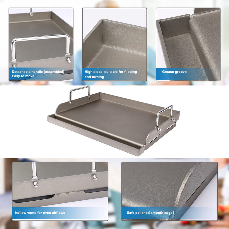 Griddle for Gas Grill Metal Cooking Griddle Pan for Outdoor Gas Grill