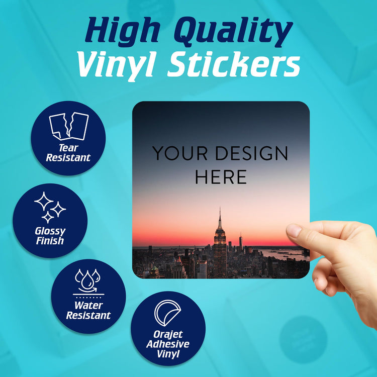 100 Custom Vinyl Stickers (100 Count)