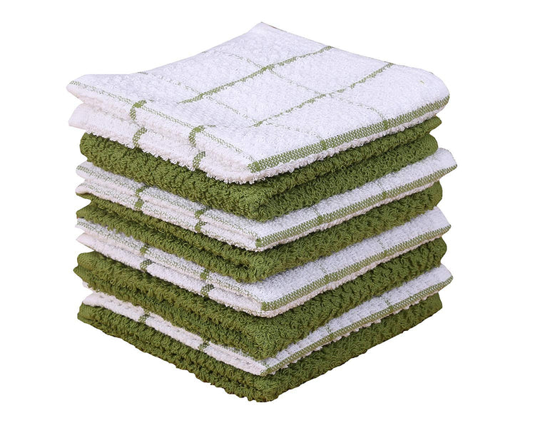 Cotton Kitchen Dish Cloths Set of 8 (8 Count)