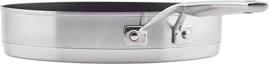 KitchenAid 3-Ply Base Brushed Stainless Steel Induction Pots and Pans Set with Nonstick Round Grill Pan and Lids, Dishwasher Safe, 10 Piece Cookware Set, Brushed Stainless Steel