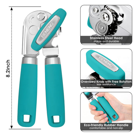 Heavy Duty Hand Can Opener Manual with Magnet Lid Remover
