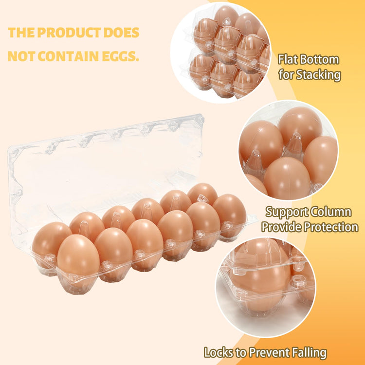200Pcs Plastic Egg Carton Bulk Empty Clear Egg Tray Holder Container for Farm Business Market Home Kitchen Refrigerator Storage (200 Count)
