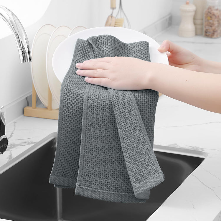 100% Cotton Waffle Weave Kitchen Dish Towels 8 (8 Count)