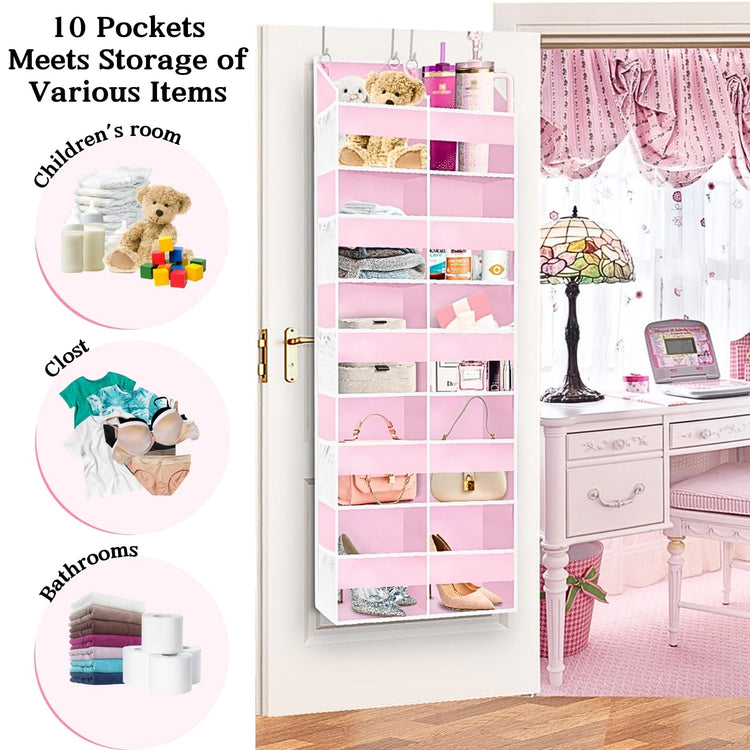 Pink Over The Door Organizer 5 Tiers
