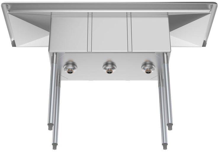 SC101410 12B3 3 Compartment Stainless Steel NSF Commercial Kitchen Sink with Right and Left Drainboards