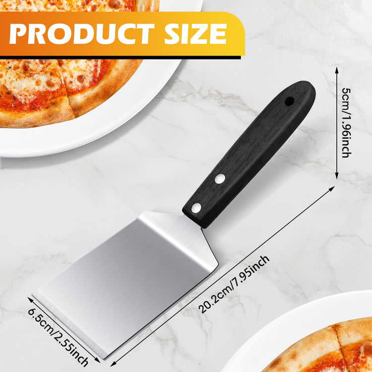 20 Pcs Pizza Spatula Stainless Steel Server Wood Handle Bulk (20 Count)