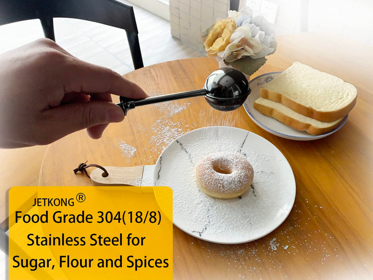 Powdered Sugar Shaker Duster Flour Dispenser Shaker with 18