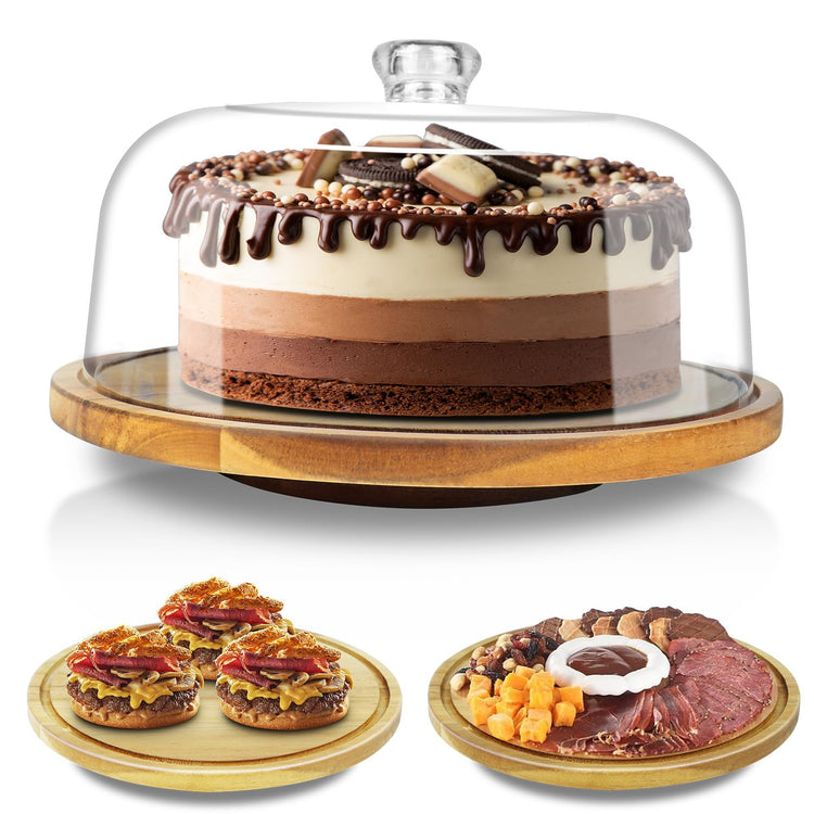 Wood Cake Stand with Lid