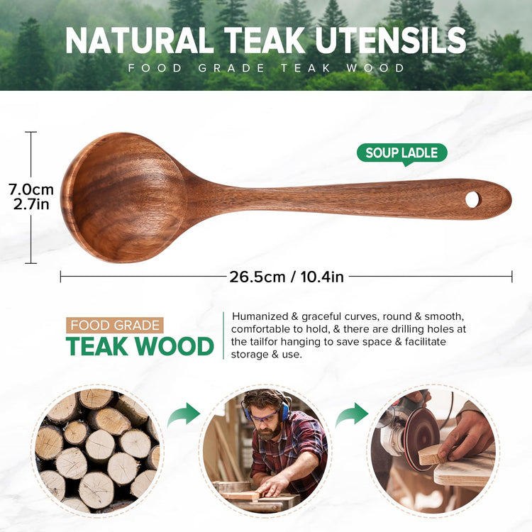 Wooden Soup Ladle Spoons for Cooking Serving