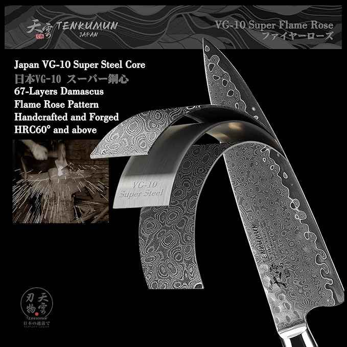 Japanese Gyutou Knife Pro. Handcrafted 8 inch Chef Knife Handmade Forged Knife Japan VG-10 Damascus Steel -Kokoro ser.