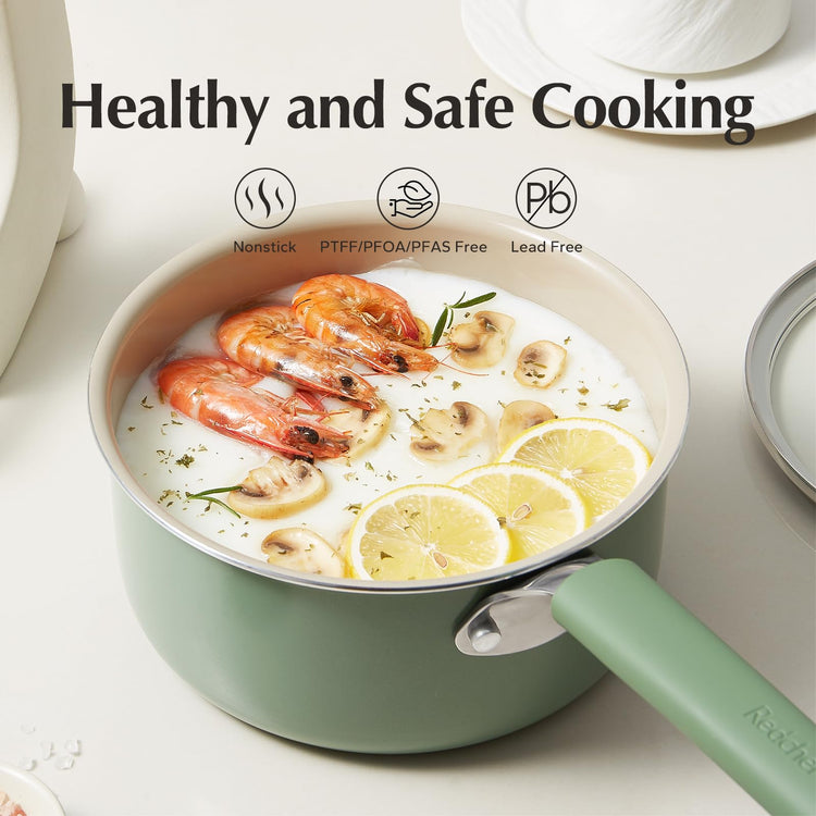 Ceramic Nonstick Saucepan with Lid