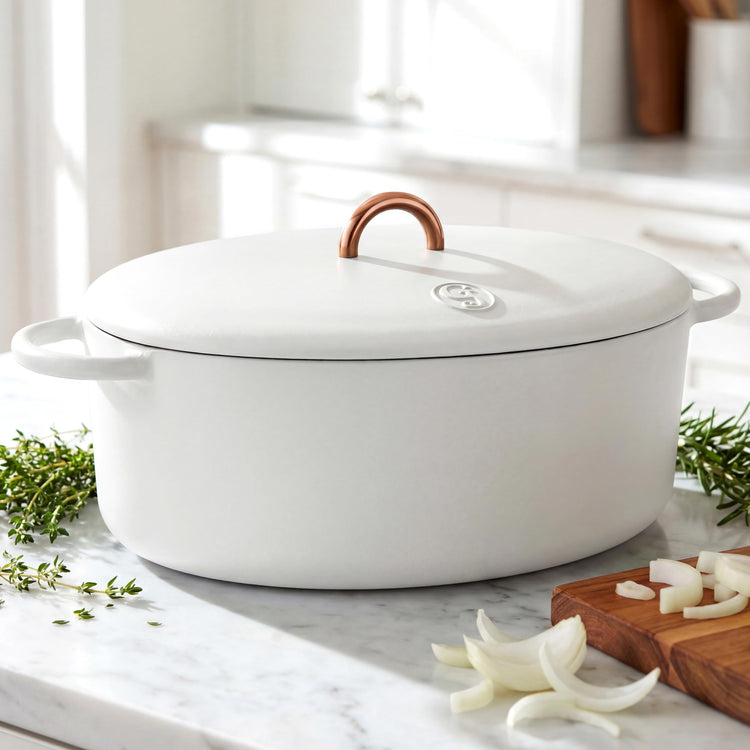 6.75 Quart Enameled Cast Iron Dutch Oven Pot w