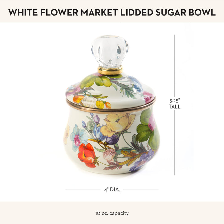 Enamel Lidded Sugar Bowl