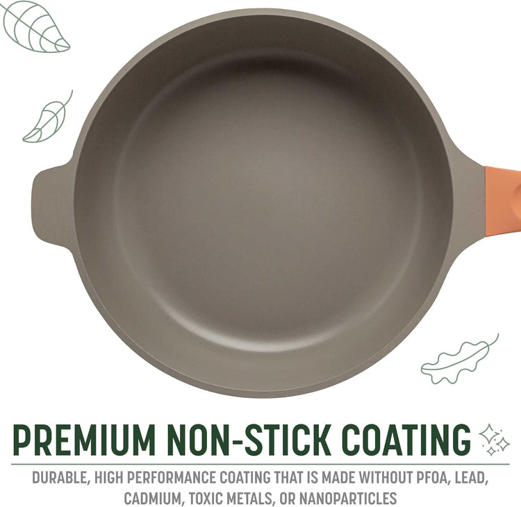 Goodful All-in-One Pan, Multilayer Nonstick, High-Performance Cast Construction, Multipurpose Design Replaces Multiple Pots and Pans, Dishwasher Safe Cookware, 11-Inch, 4.4-Quart Capacity, Terracotta