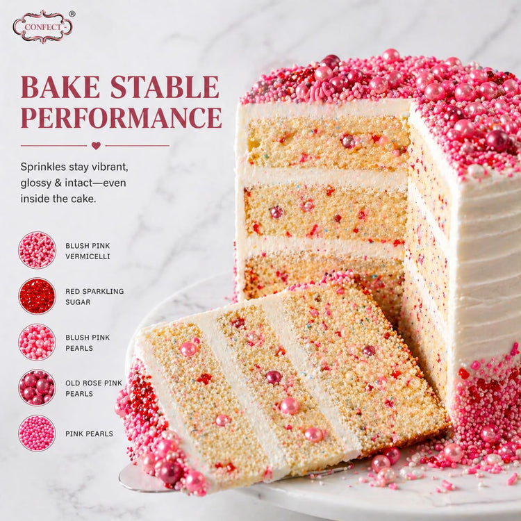 Sprinkles for Cakes & Cupcakes Decoration Assorted pack of 5 Pink Pop Sprinkles Mix Blush Pink (5 Ounce)
