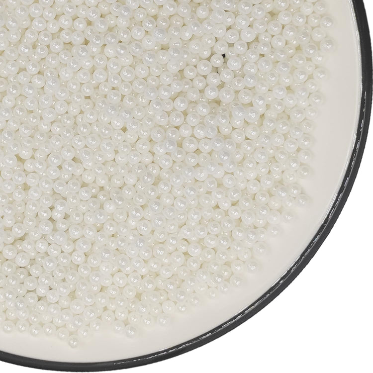 Edible White Pearl Sugar Sprinkles 3.9 oz (3.9 Ounce)